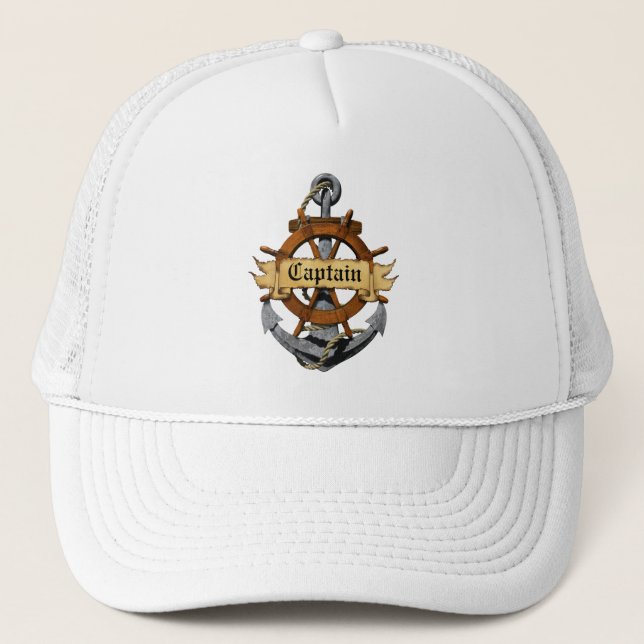 Gorra De Camionero Capitán Anchor y rueda (Anverso)