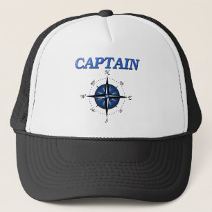 Gorra De Camionero Capitán con el rosa de compás azul