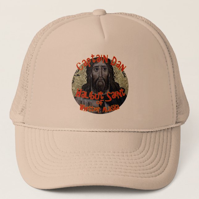 Gorra De Camionero Capitán Dan el Santo del Halibut de Whittier Alask (Anverso)