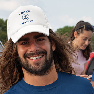 Gorra De Camionero Capitán de anclaje de mar Añadir nombre o nombre d
