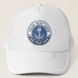 Gorra De Camionero Capitán de barco náutico Monograma de nombre perso