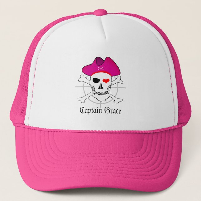 Gorra De Camionero Capitán "Grace" y piratas - Isla del tesoro/Chicas (Anverso)