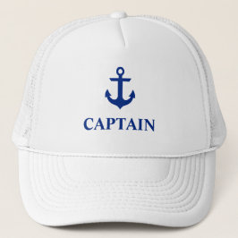 Gorra De Camionero Capitán náutico Anchor White