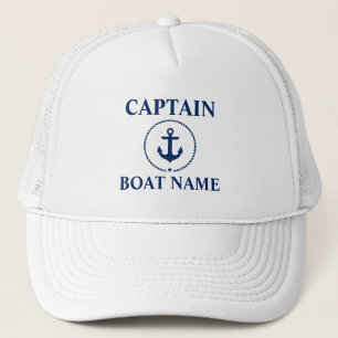 Gorra De Camionero Capitán náutico Boat Name Anchor Rope