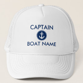 Gorra De Camionero Capitán náutico del nombre del barco del ancla de
