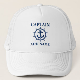 Gorra De Camionero Capitán náutico Name Anchor Rope Wheel