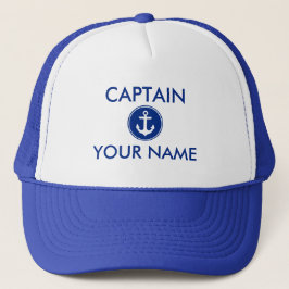 Gorra De Camionero Capitán personalizado ancla azul náutica Hat