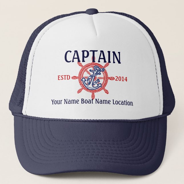 Gorra De Camionero Capitán personalizado del capitán primer compañero (Anverso)