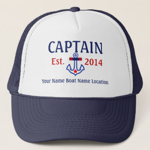 Gorra De Camionero Capitán personalizado Hat Year Name Location