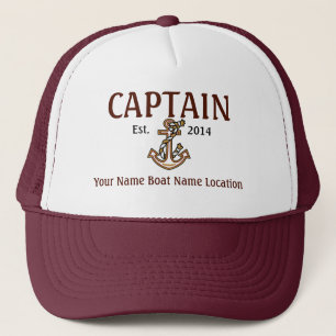 Gorra De Camionero Capitán personalizado Hat Year Name Location