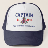 Capitán personalizado Hat Year Name Location