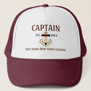 Gorra De Camionero Capitán personalizado Hat Year Name Location