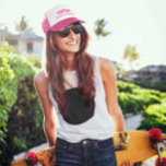 Gorra De Camionero Capitán Personalizado Hot Pink<br><div class="desc">Personalice este gorro de pesca afortunado para su "Capitán" favorito.</div>