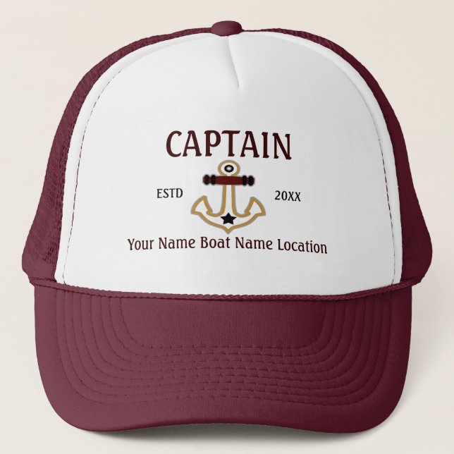 Gorra De Camionero Capitán Personalizado Tripulación de Primer Destin (Anverso)