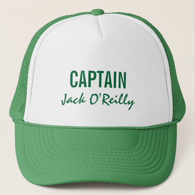 Gorra De Camionero Capitán Personalizado Verde (Anverso)
