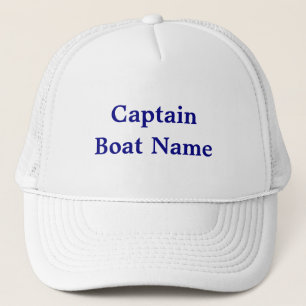 Gorra De Camionero Capitán y nombre del barco Texto azul de la Marin