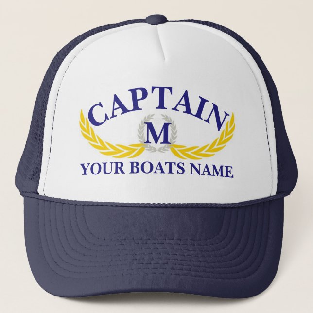 Gorra De Camionero Capitanes del adorno del ancla del nombre del (Anverso)