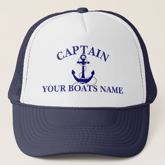 Gorra De Camionero Capitanes náuticos personalizados del ancla del (Anverso)