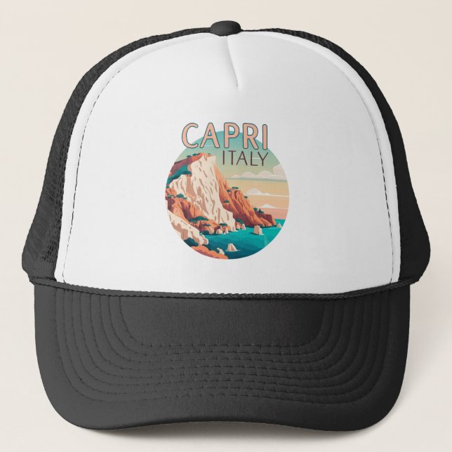 Gorra De Camionero Capri Italy Lemons Mediterranean Island Retro (Anverso)