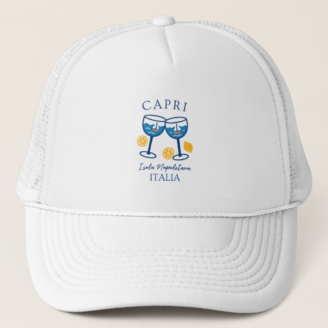 Gorra De Camionero Capri - Viaje en verano costero en Italia (Anverso)