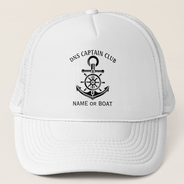 Gorra De Camionero Captain Your Boat Name  (Anverso)
