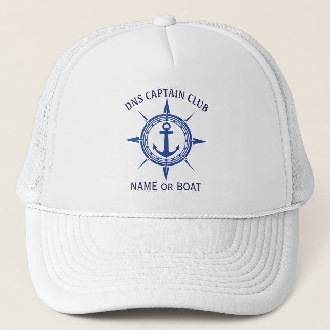 Gorra De Camionero Captain Your Boat Name  (Anverso)