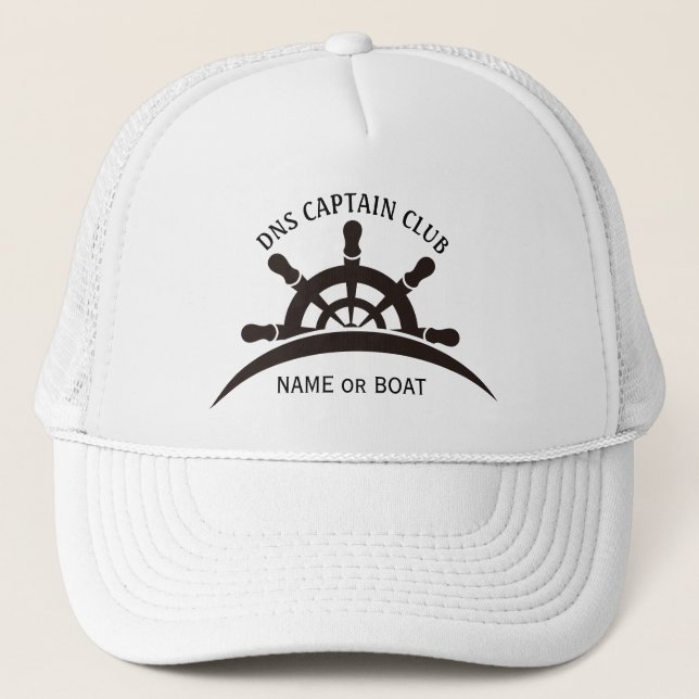 Gorra De Camionero Captain Your Boat Name  (Anverso)