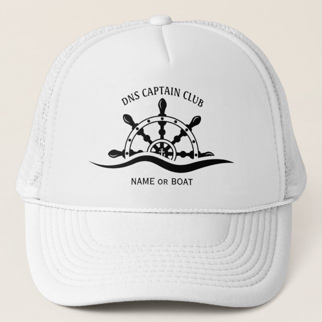 Gorra De Camionero Captain Your Boat Name  (Anverso)