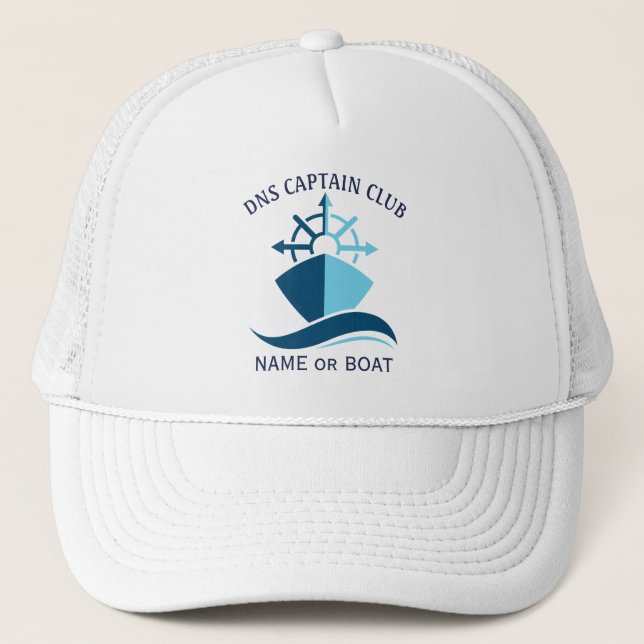 Gorra De Camionero Captain Your Boat Name  (Anverso)
