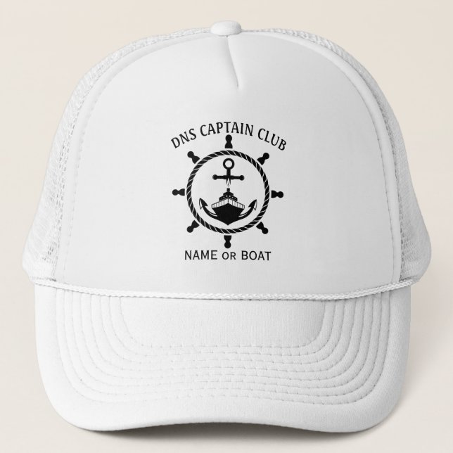 Gorra De Camionero Captain Your Boat Name  (Anverso)