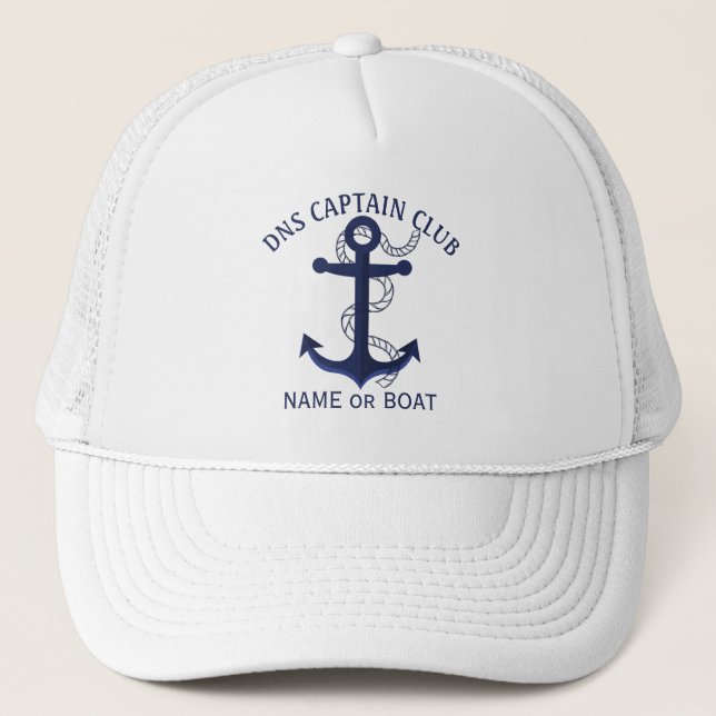 Gorra De Camionero Captain Your Boat Name  (Anverso)