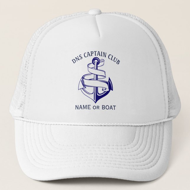 Gorra De Camionero Captain Your Boat Name  (Anverso)
