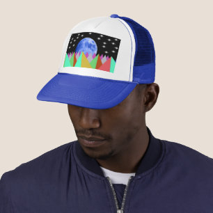Gorra De Camionero Capucha azul de la luna