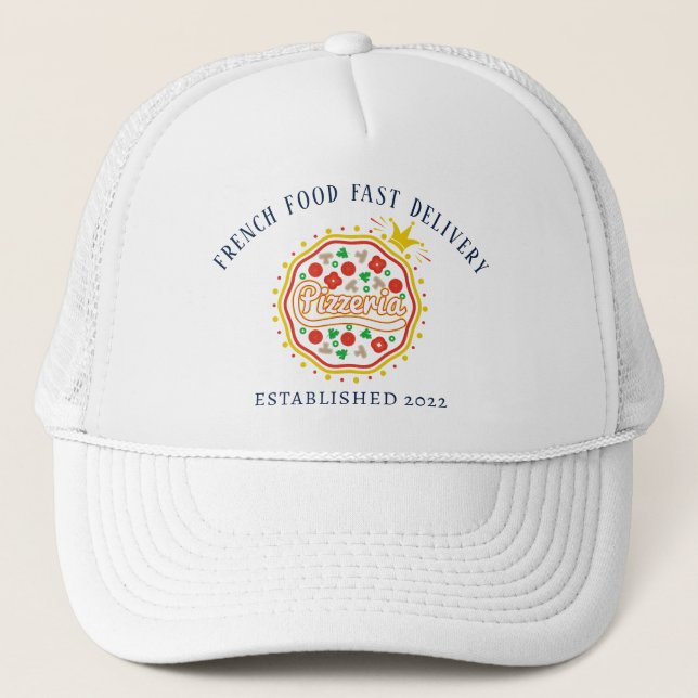 Gorra De Camionero Capuchón de camionetas retro pizza (Anverso)
