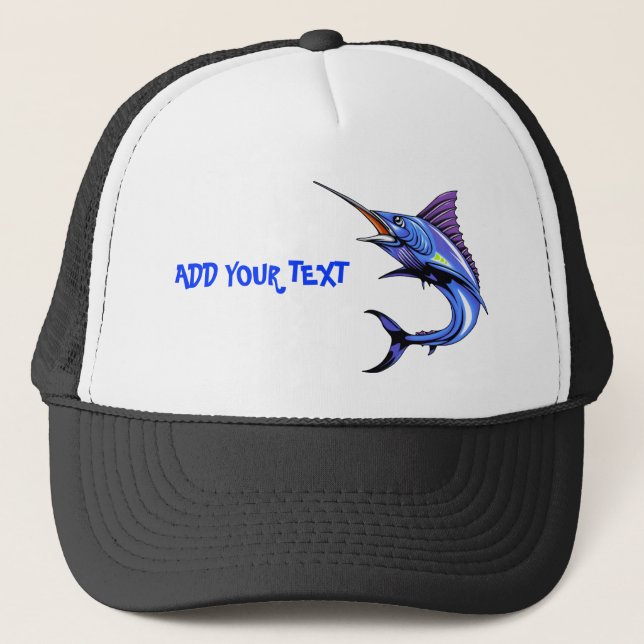 Gorra De Camionero Capuchón de pesca del marlín azul (Anverso)