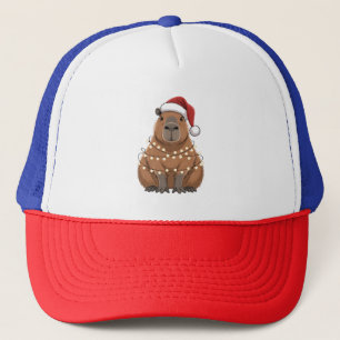 Gorra De Camionero Capybara Xmas coincidiendo Divertido Santa