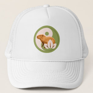 Gorra De Camionero Capybara Zen Yin Yang Naturaleza Pacífica