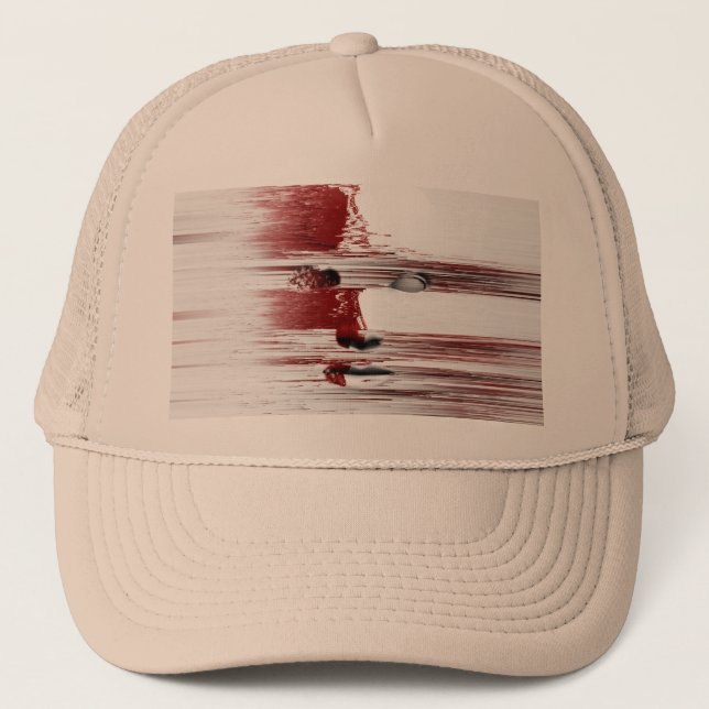 Gorra De Camionero Cara abstracta en rojo (Anverso)