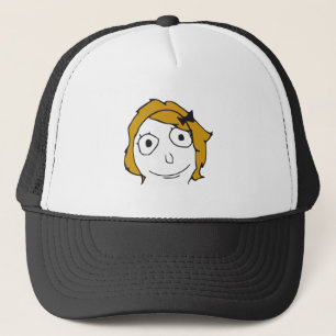 Gorra De Camionero Cara amarilla rubia Meme de la rabia del pelo de