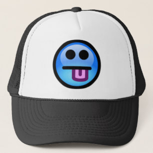 Gorra De Camionero Cara azul con la lengua que se pega hacia fuera.