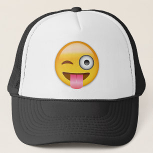 Gorra De Camionero Cara con hacia fuera pegada la lengua y el guiño