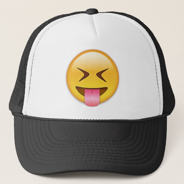 Gorra De Camionero Cara con hacia fuera pegada la lengua y los ojos (Anverso)