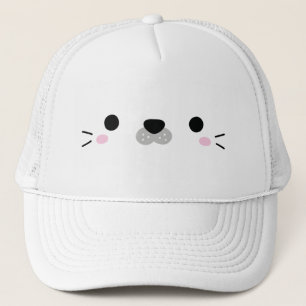 Gorra De Camionero Cara de cierre blanco