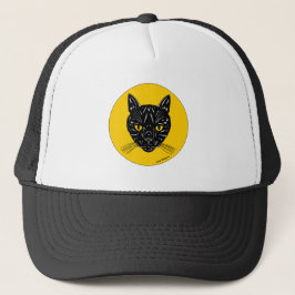 Gorra De Camionero Cara de gato negro