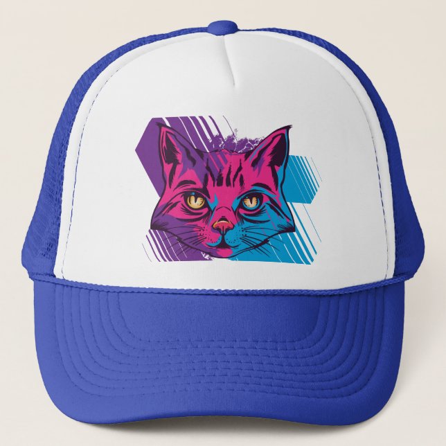 Gorra De Camionero Cara de gato rosa (Anverso)