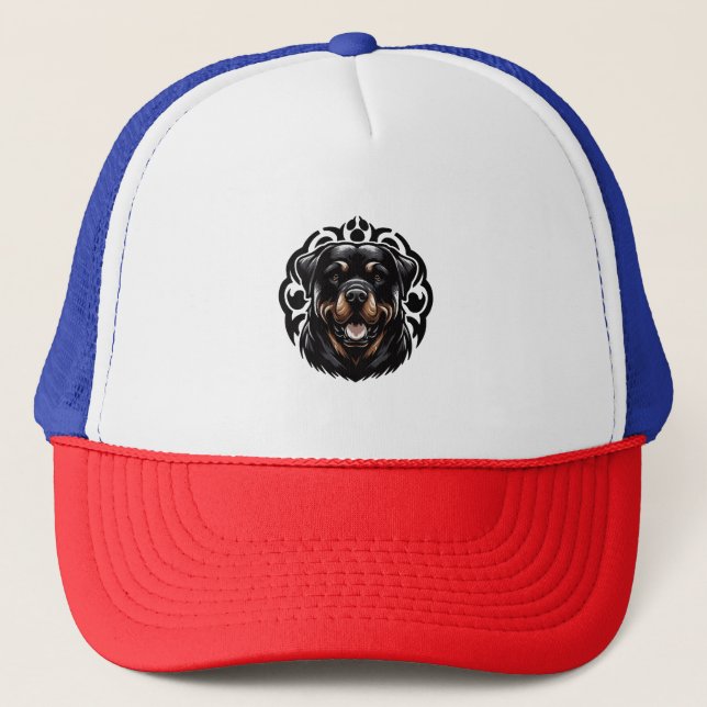 Gorra De Camionero Cara de perro de Rottweiler (Anverso)