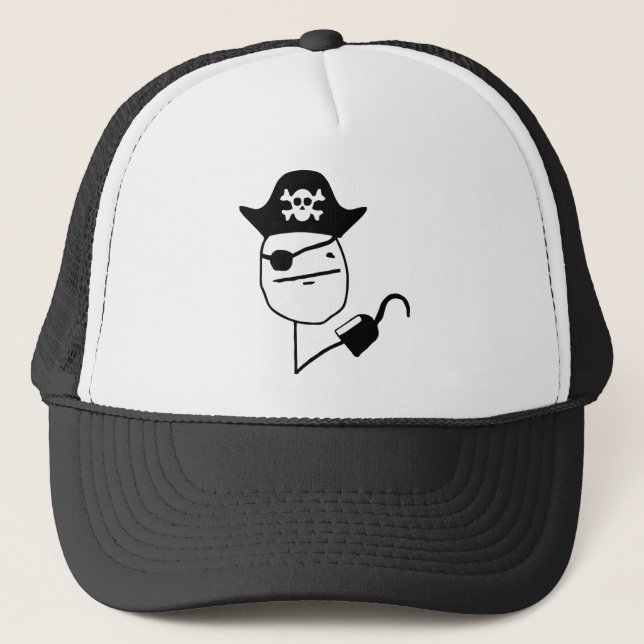 Gorra De Camionero Cara de póker del pirata - meme (Anverso)