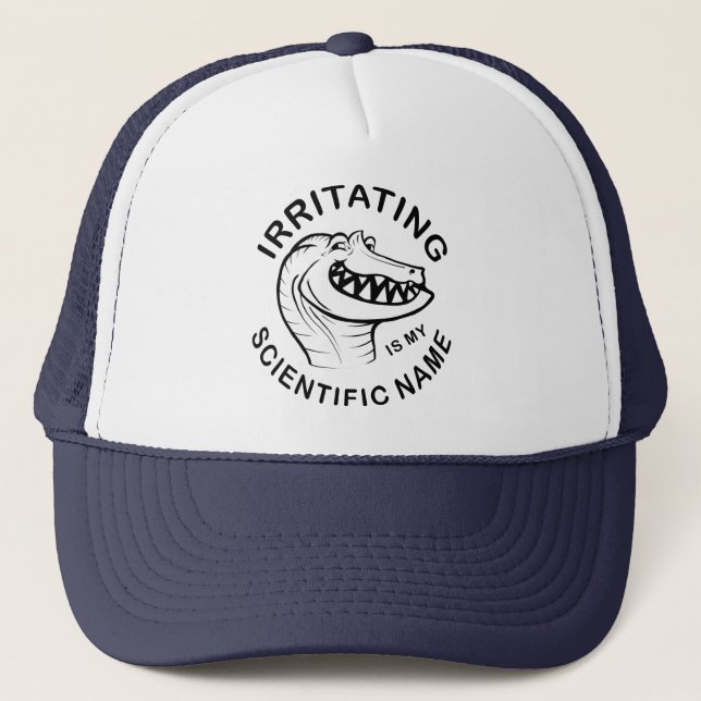 Gorra De Camionero Cara de trazo de irritación (texto) (Anverso)