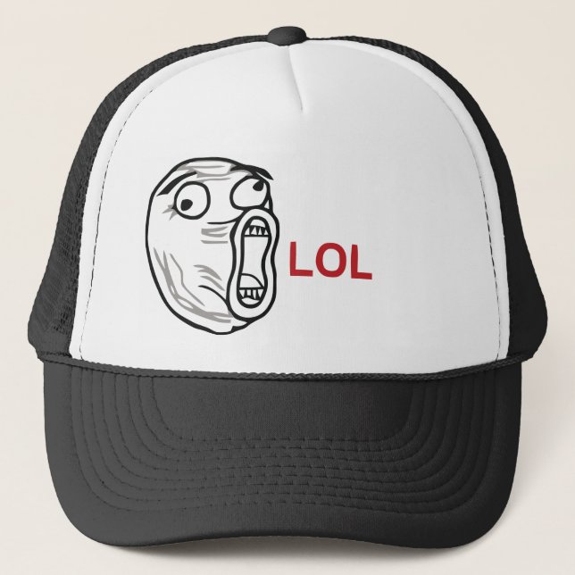 Gorra De Camionero Cara del meme de LOL (Anverso)