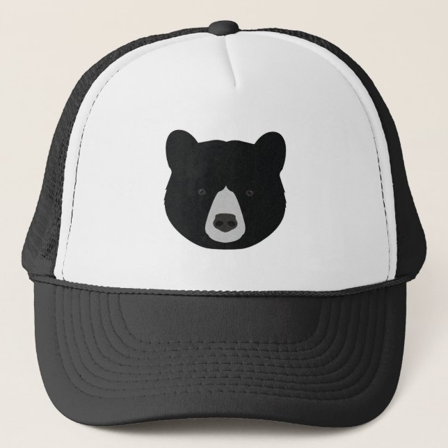 Gorra De Camionero Cara del oso negro (Anverso)